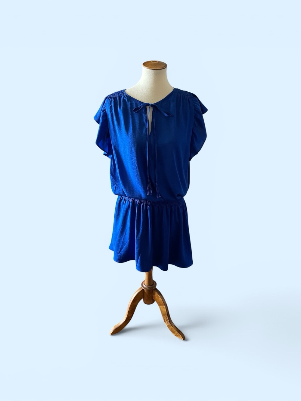 #269, Parker Royal Blue Short Flutter Sleeve Dress, size L